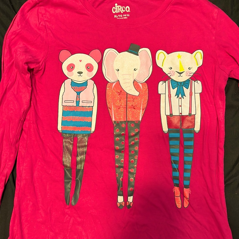 Pink Long-sleeve Pajama Shirt